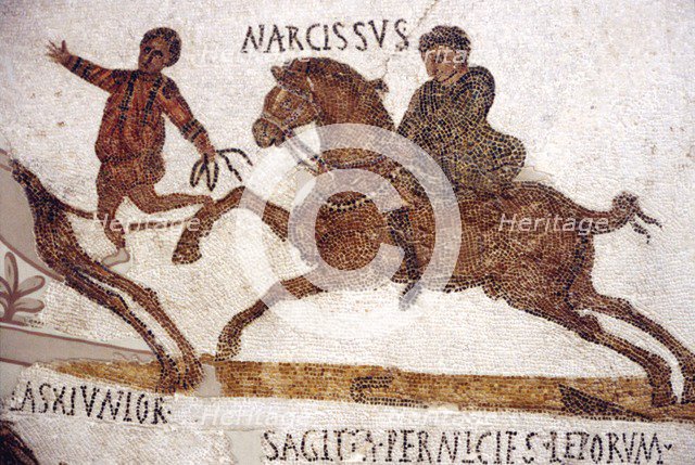 Horse and Rider, Roman Mosaic, c2nd-3rd century.  Artist: Unknown.