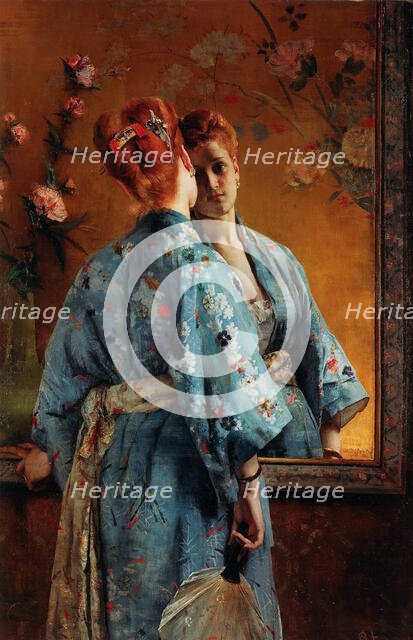 La Parisienne japonaise, ca 1871-1874. Creator: Stevens, Alfred (1823-1906).