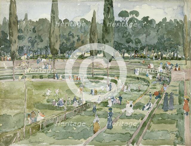 The Race Track (Piazza Siena, Borghese Gardens, Rome), 1898. Creator: Maurice Brazil Prendergast.