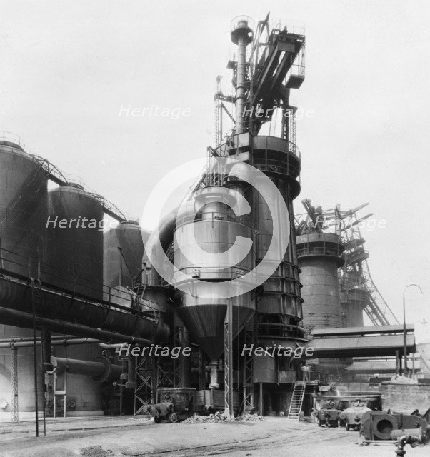 A blast furnace at the Park Gate Iron & Steel Co, Rotherham, South Yorkshire, April 1955. Artist: Michael Walters