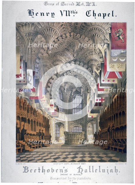 Interior view of Henry VII's chapel in Westminster Abbey, London, c1855. Artist: WL Walton