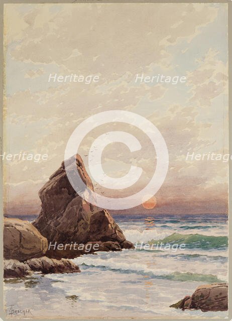 Coastal Scene, Sunset, between 1860 and 1908. Creator: Alfred Thompson Bricher.
