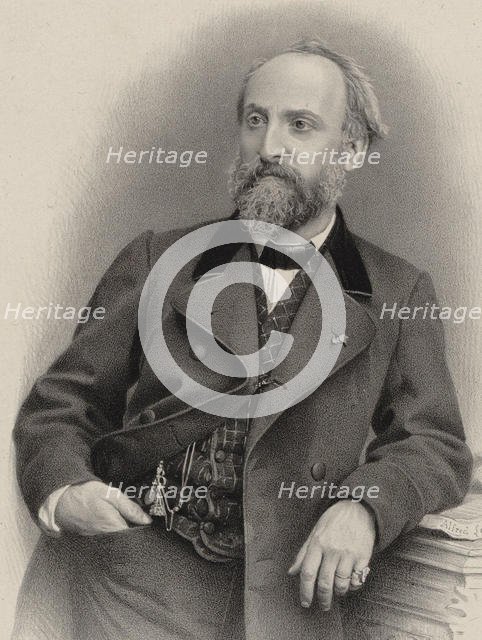 Portrait of the Composer Antoine François Marmontel (1816-1898). Creator: Lemoine, Alfred (1824-1881).