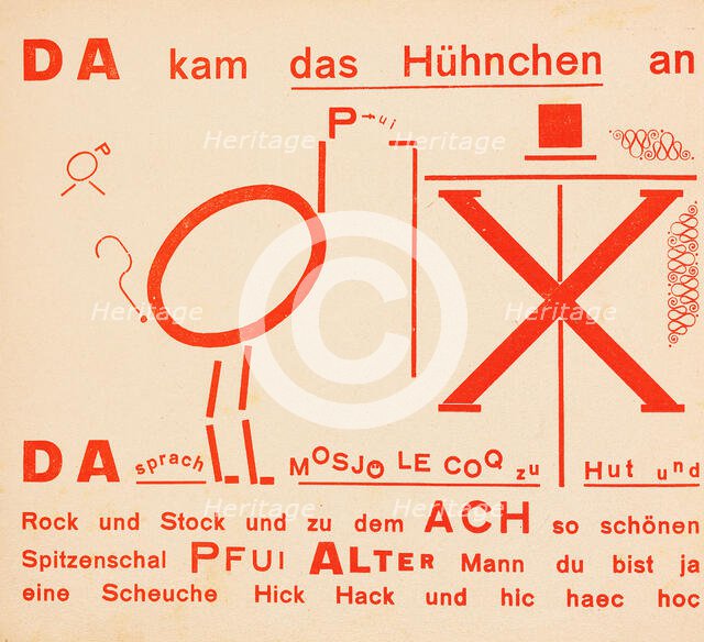 The Scarecrow. Fairytale (Die Scheuche. Märchen), 1925. Creator: Schwitters, Kurt (1887-1948).
