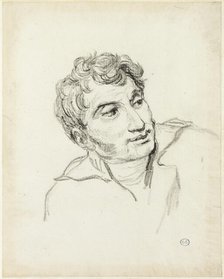 Bust of a Man, Head Turned to Right, c. 1810. Creator: Jacques-Louis David.