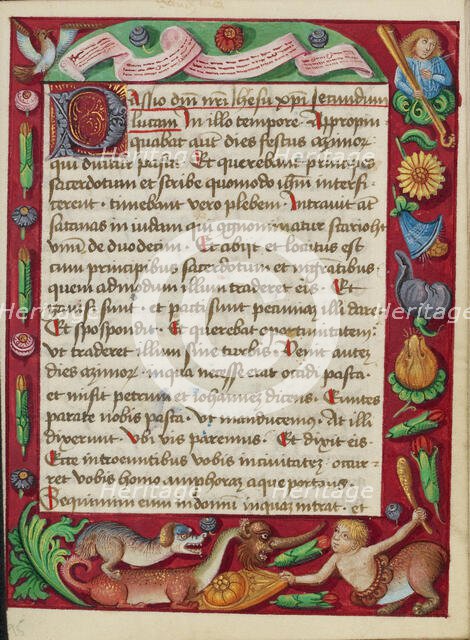 Decorated Text Page; Book of Hours, early 16th century. Creator: Unknown.