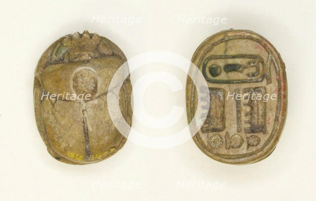 Scarab: Maatkara (Hatshepsut), Egypt, New Kingdom, Dynasty 18, Reign of Hatshepsut (abt 1473... Creator: Unknown.