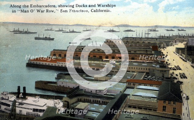 View along the Embarcadero, San Francisco, California, USA, 1922. Artist: Unknown