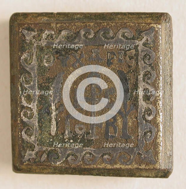 Balance Weight with Monogram, Byzantine, 6th century. Creator: Unknown.