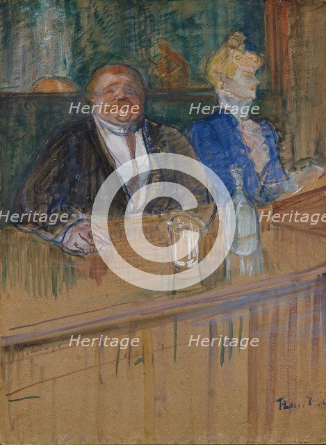 At the Cafe. The Customer and the Anemic Cashier. (Au café: le patron et la caissière chlorotique).