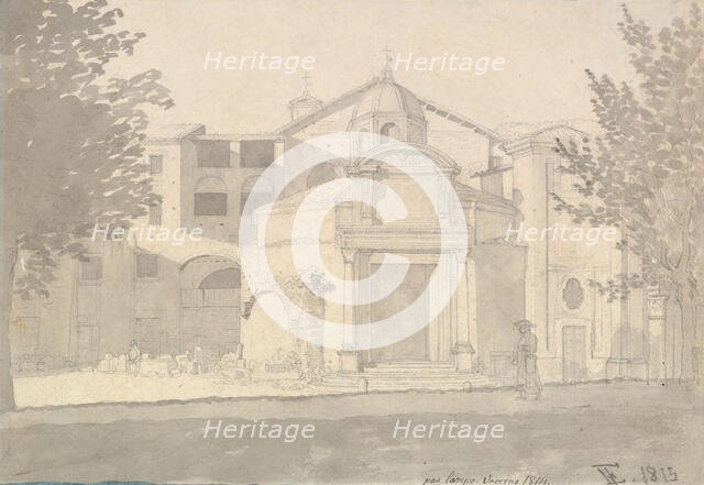 A Section of the Via Sacra, Rome (The Church of Saints Cosmas and Damian), 1814-15. Creator: CW Eckersberg.