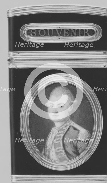 Souvenir with portrait of a man, said to be Lieutenant d'Alézac, 1780-81. Creator: Jean-Pierre Mendouze.