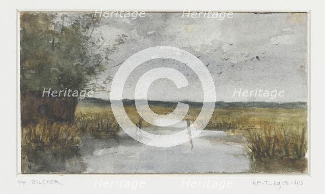 Grassland and canal, 1867-1913. Creator: Philip Zilcken.