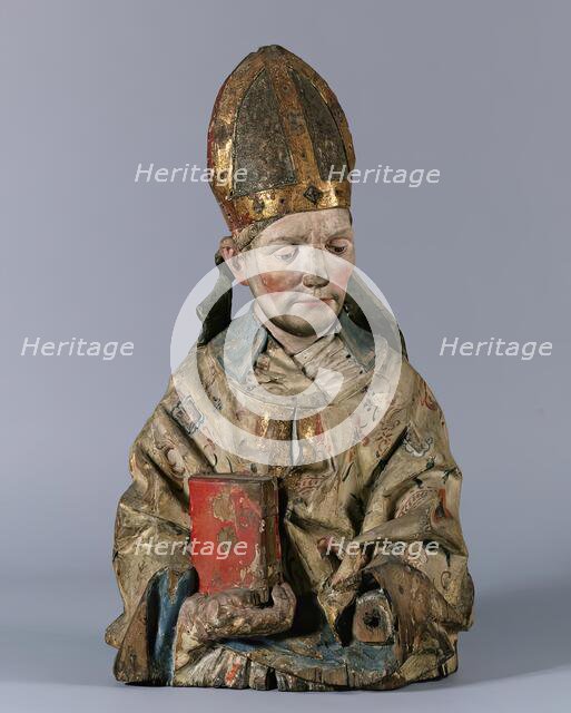 Half figure of a St. bishop's, around 1480/1490. Creator: Hans Klocker.