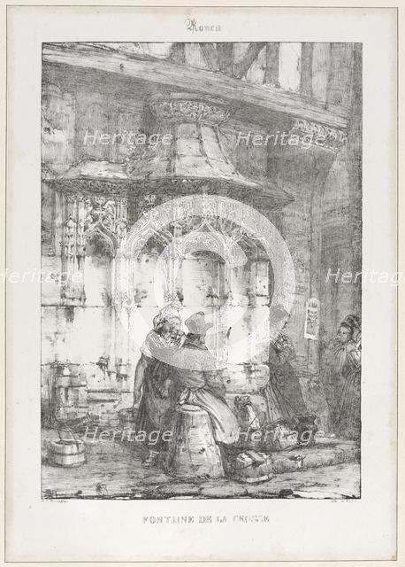 Architectural Remains and Fragments: Rouen - Fontaine de la Crosse, 1827. Creator: Richard Parkes Bonington (British, 1802-1828).