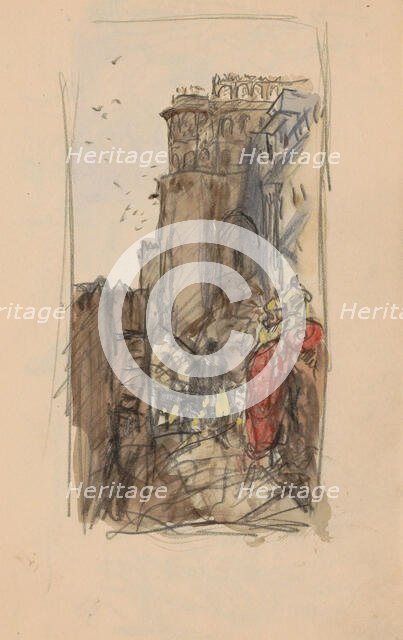 Street with figures, 1924-1925. Creator: Marius Bauer.