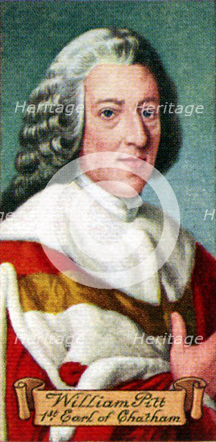 William Pitt, 1st Earl of Chatham, taken from a series of cigarette cards, 1935. Artist: Unknown