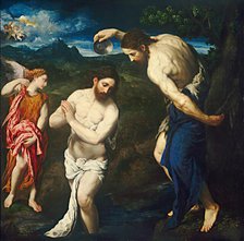 The Baptism of Christ, c. 1535/1540. Creator: Paris Bordone.