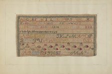 Embroidery Sampler, c. 1937. Creator: Elzy. J. Bird.