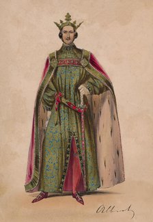 Prince Albert in costume as Plantagenet King Edward III for the Bal Costumé, May 12 1842, (1843).  Creator: John Richard Coke Smyth.