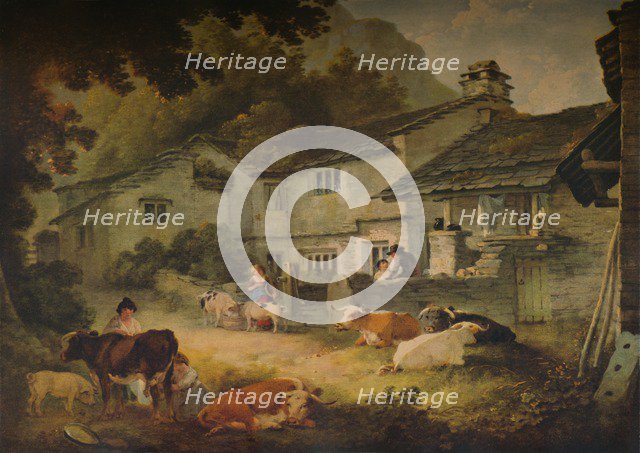 'Cottage Scenery with Cattle, at Ambleside', 1803. Artist: Julius Caesar Ibbetson.