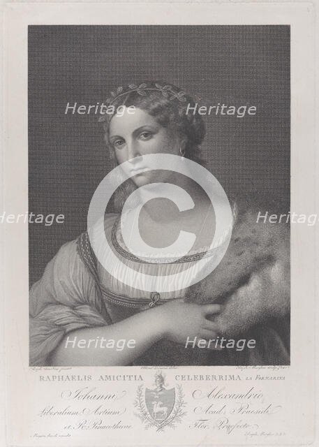 La Fornarina, 1814. Creators: Raphael Morghen, Pietro Ermini.