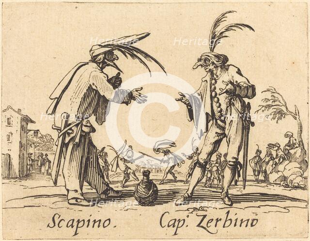 Scapino and Cap. Zerbino, c. 1622. Creator: Jacques Callot.