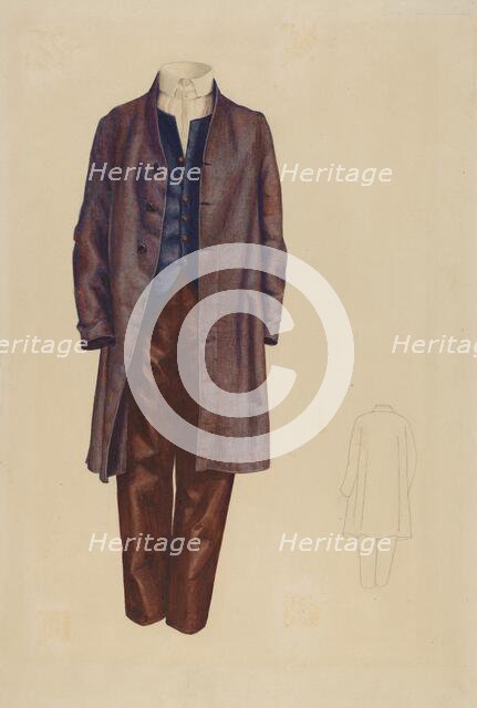 Shaker Man's Costume, 1935/1942. Creator: Unknown.