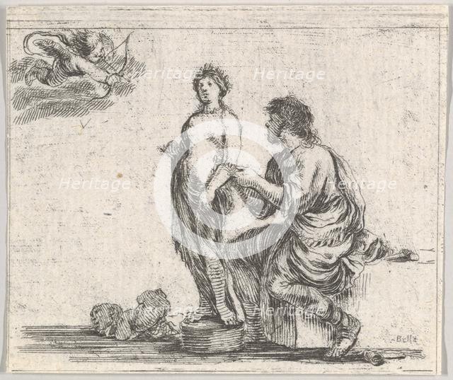 Pygmalion, from 'Game of Mythology' (Jeu de la Mythologie), 1644. Creator: Stefano della Bella.