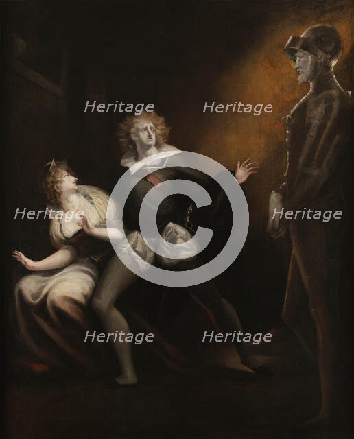Gertrude, Hamlet and the ghost of Hamlet's father, 1793. Creator: Füssli (Fuseli), Johann Heinrich (1741-1825).