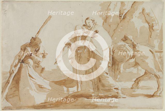 Flight into Egypt: The Embarkment of the Holy Family, c. 1735. Creator: Giovanni Battista Tiepolo (Italian, 1696-1770).