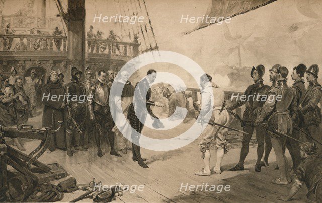The surrender of Don Anton to Sir Francis Drake, 1 March 1579 (1905). Artist: Unknown.