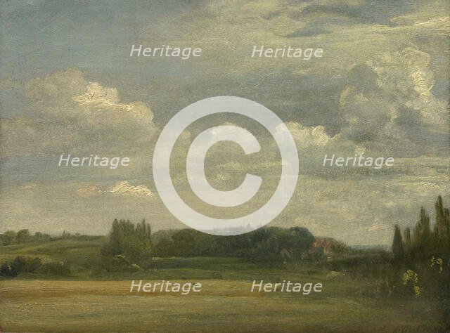 East Bergholt Common, View Toward The Rectory, 1813. Creator: John Constable.