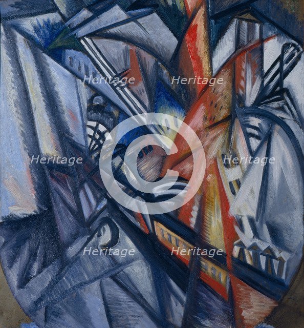 Fire in the City, 1913. Artist: Rozanova, Olga Vladimirovna (1886-1918)