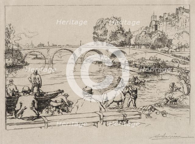 LAbreuvoir at Pont Marie, 1912. Creator: Auguste Louis Lepère (French, 1849-1918).