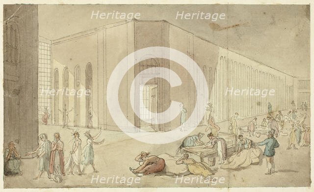 Study for St. Luke's Hospital, from Microcosm of London, c. 1809. Creator: Augustus Charles Pugin.