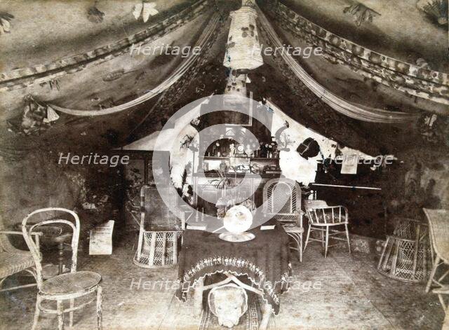 Camp at Balmoral, tent interior, c1890. Creator: Unknown.