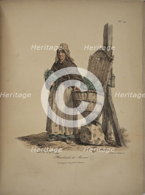 Chickweed seller. From the Series "Cris de Paris" (The Cries of Paris), 1815. Creator: Vernet, Carle (1758-1836).