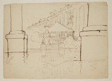 Architectural Fantasy, Study for THE ARCHITECT'S DREAM, c1839. Creator: Thomas Cole.