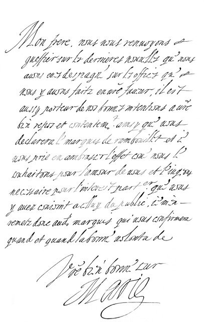 Letter by Marie de' Medici to the Duke of Savoy, late 16th - early 17th century (1865).Artist: Frederick George Netherclift