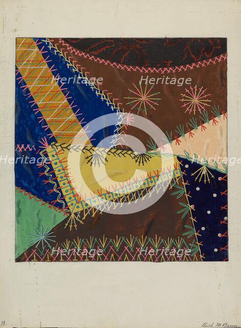 Crazy Quilt, c. 1940. Creator: Ruth M Barnes.