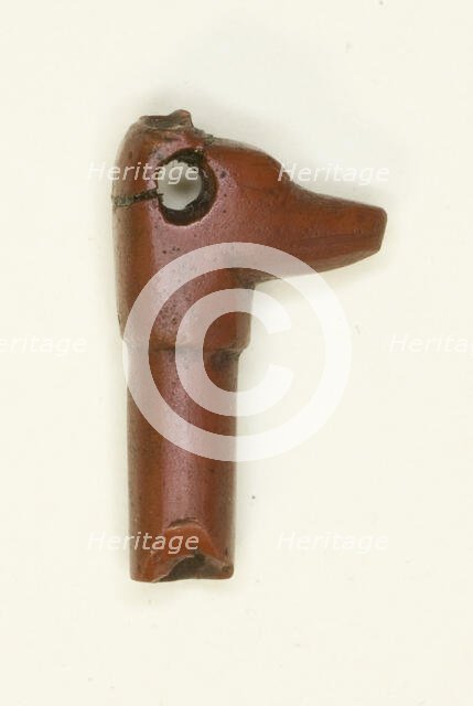 Amulet of the Head of the God Anubis, Egypt, New Kingdom-Late Period (about 1550-664 BCE). Creator: Unknown.