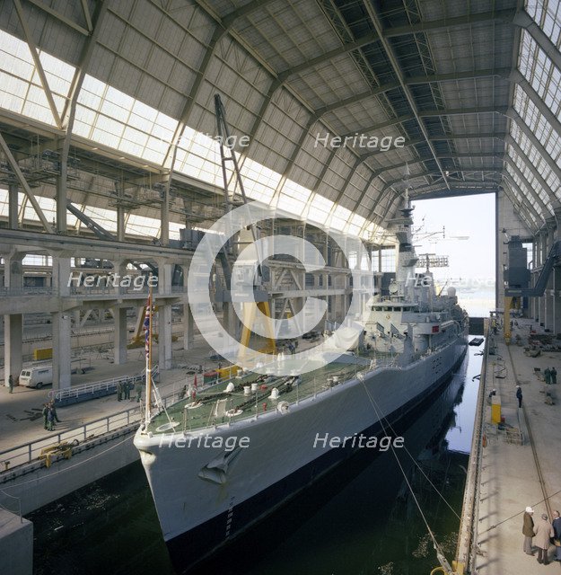 HMS 'Cleopatra' at Devonport frigate complex, Plymouth, Devon, 1977.  Artist: Michael Walters