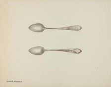 Silver Teaspoon, c. 1939. Creator: Kalamian Walton.