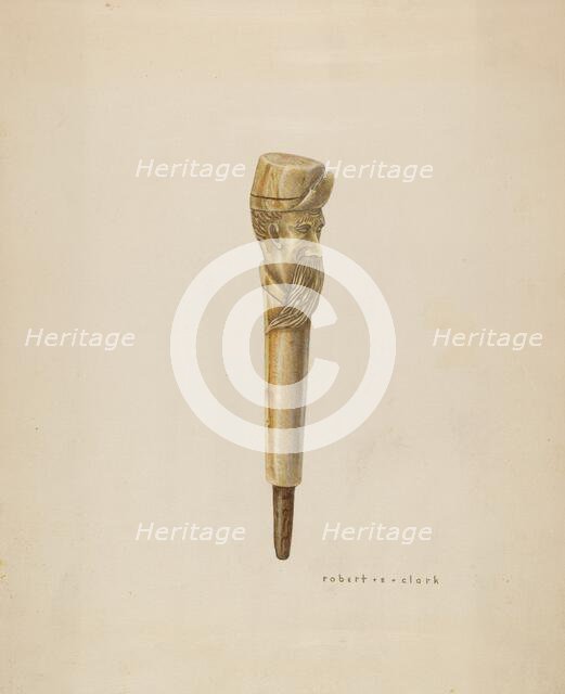 Cane Head or Handle, 1935/1942. Creator: Robert Clark.