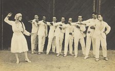 Actors, one in drag, performing on stage as "The Curios",  c1918-1920. Creator: Unknown.