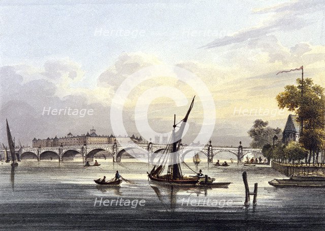 Vauxhall Bridge, Lambeth, London, c1850. Artist: Anon
