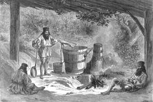 'Wallachians Distilling 'Slievovitz'; A Visit to the Danubian Principalities', 1875. Creator: Nelson Boyd.
