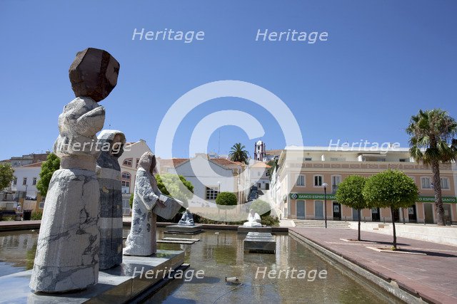 Fountain with statues, Silves, Portugal, 2009. Artist: Samuel Magal