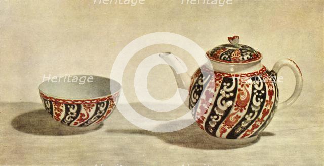 Worcester teapot and bowl, c1765-1770, (1944).  Creator: Unknown.